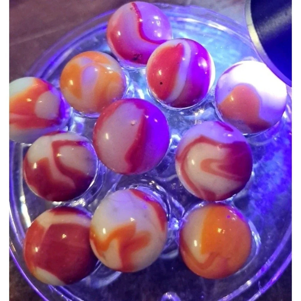 Lot Of 11 Estate Sale‎ Marbles 3 UV Reactive